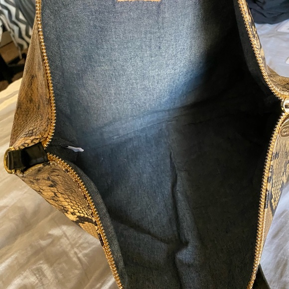 Clare V. Attaché Snake Embossed Goatskin Tote - Picture 8 of 16